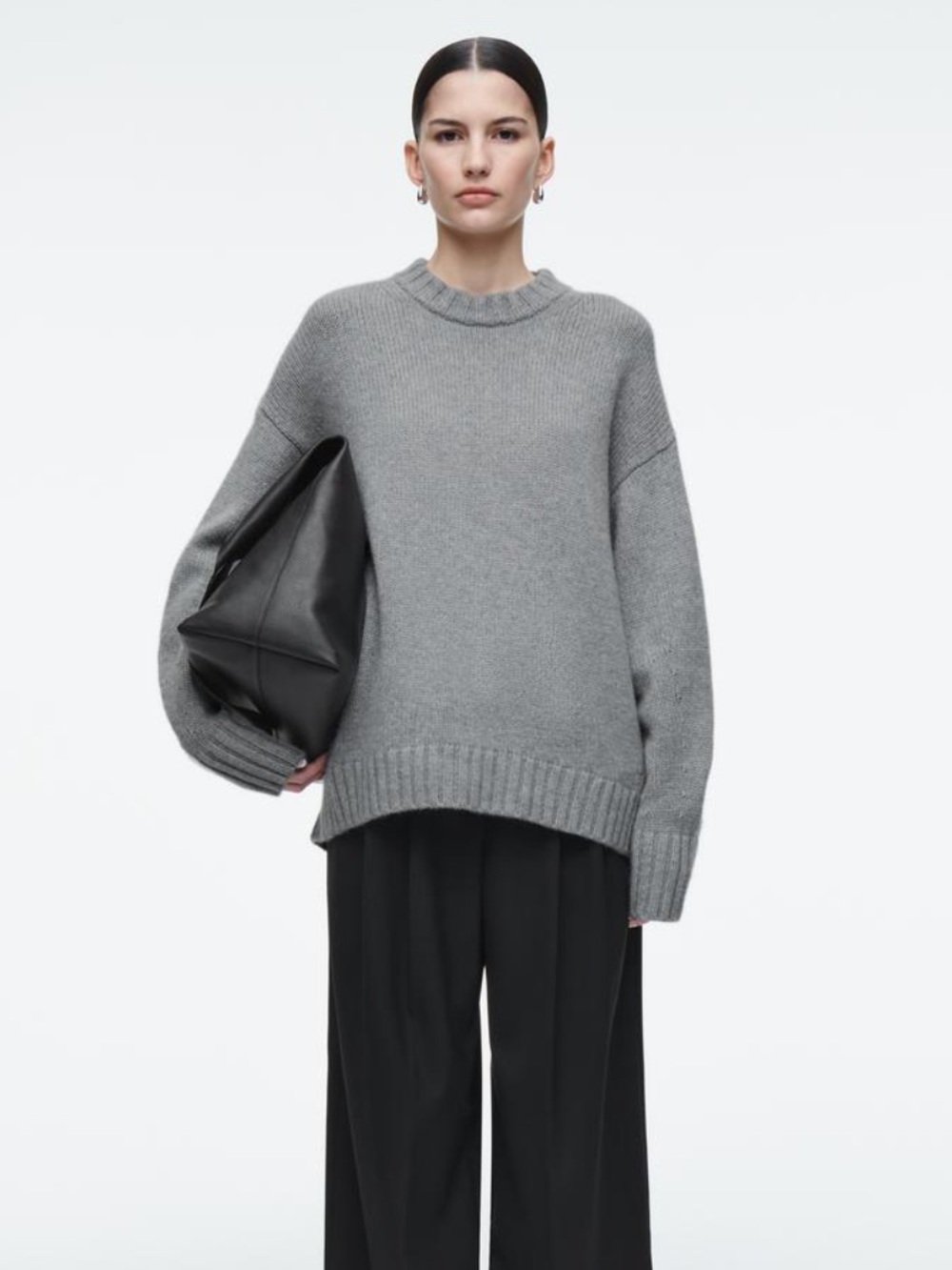 COS Gray viral chunky cashmere sweater